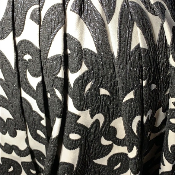 Eva Franco Black and Tan Jacquard Fit &Flare Dress - Picture 4 of 7